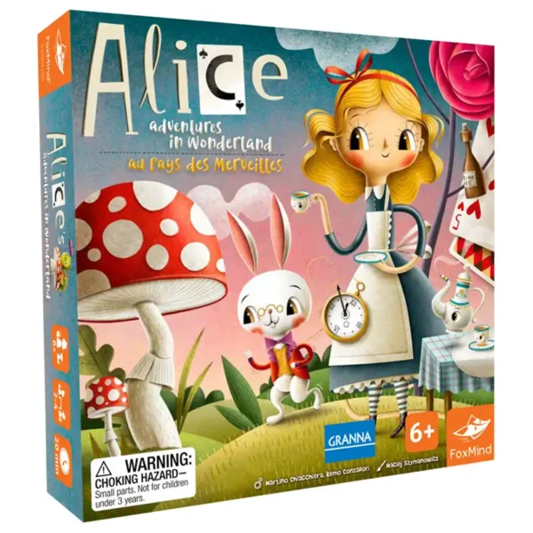 Alice au pays des merveilles - réflexion et stratégie - boite de jeu