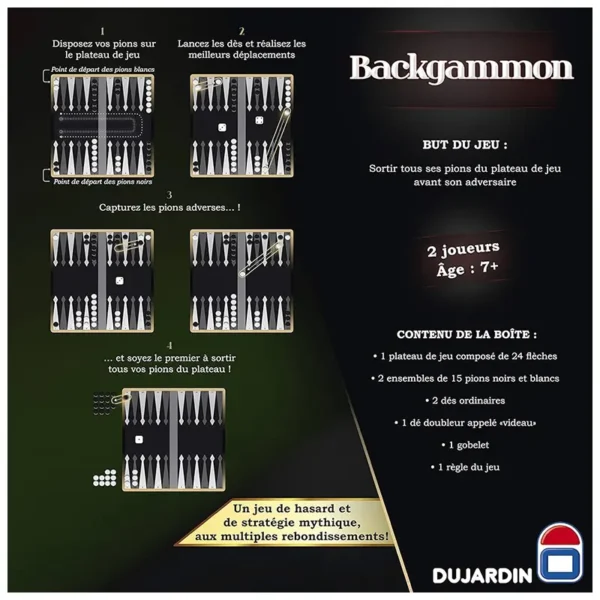 Backgammon (série noire) - dos de la boite