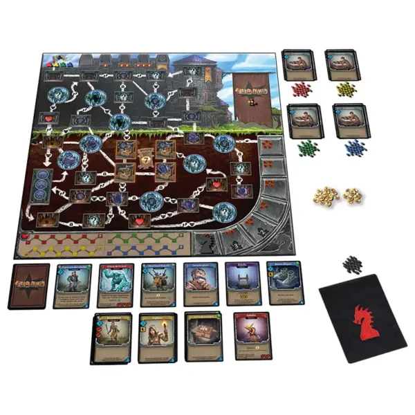 Clank ! - les aventuriers du deck-building - réflexion et stratégie - contenu de la boite