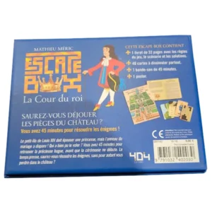 Escape box - la cour du roi - observation et déduction - arrière de la boite