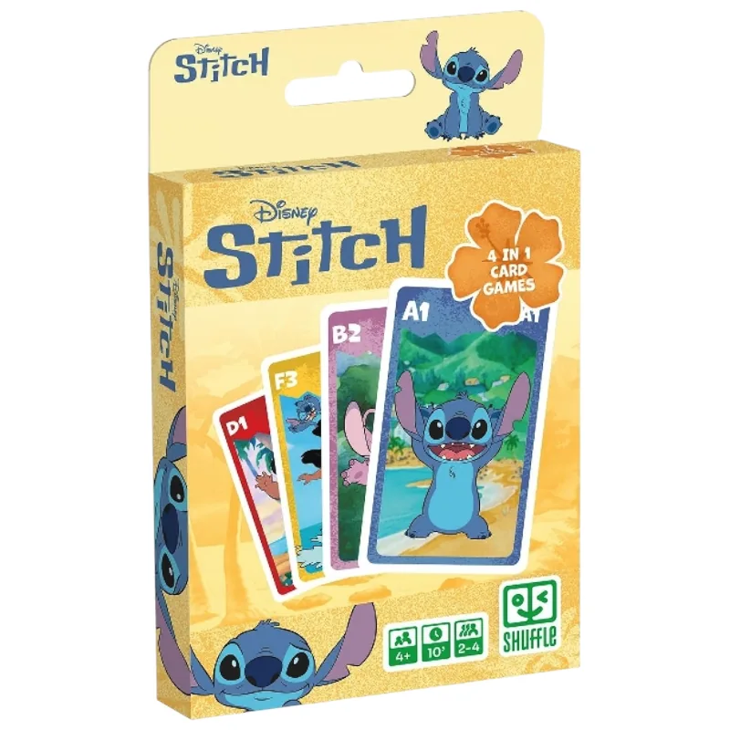 Jeu de famille 4 en 1 Stitch - classique revisité - boite de jeu