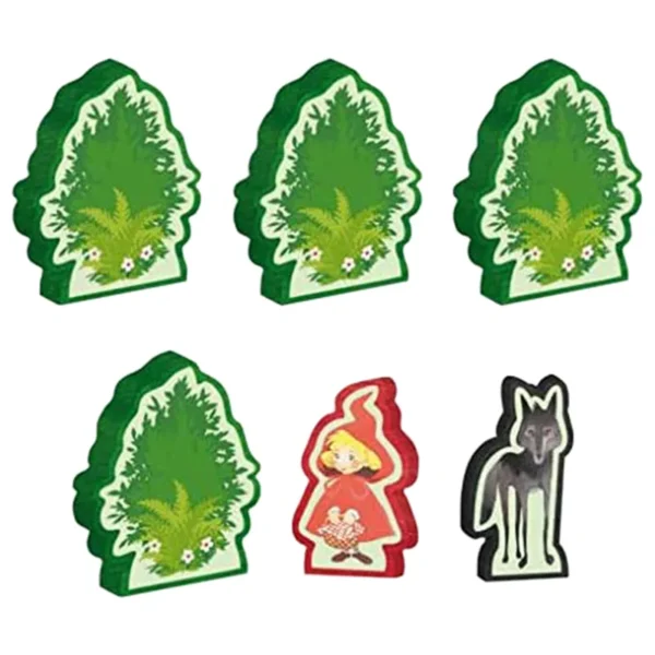 Le jeu du loup et du chaperon rouge - mémoire et stratégie - pions en bois