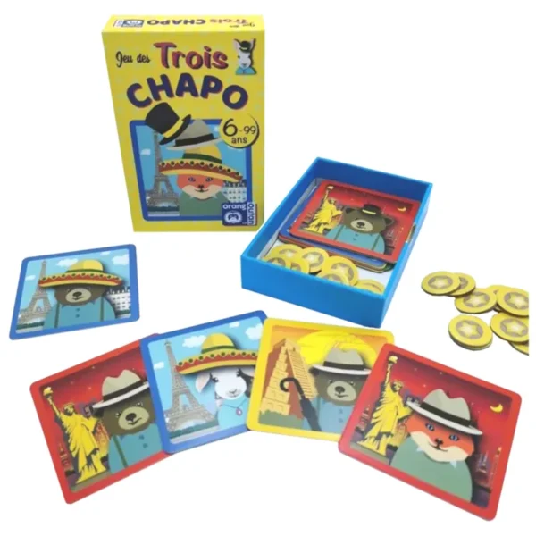 Les trois chapo - observation et rapidité - contenu de la boite