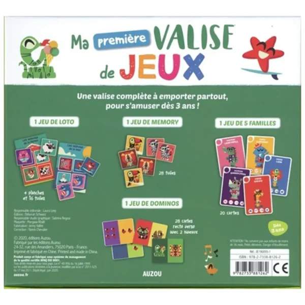 Ma première valise de jeux - classique revisité - dos de la boite