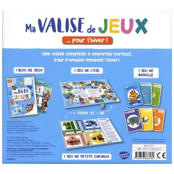 Ma valise de jeux pour l'hiver - classique revisité - dos de la boite