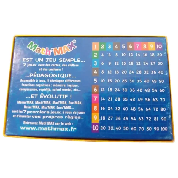Math'max - éducatif - dos de la boite