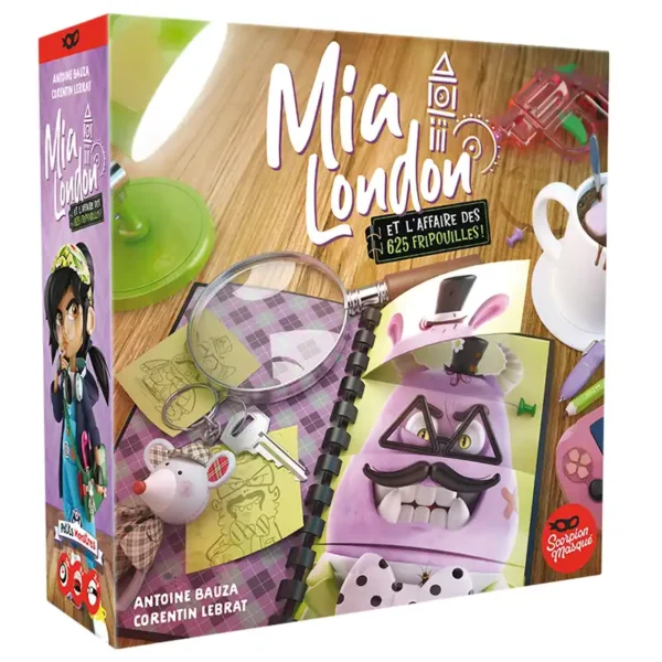 Mia London et l'affaire des 625 fripouilles ! - réflexion et déduction - boite de jeu