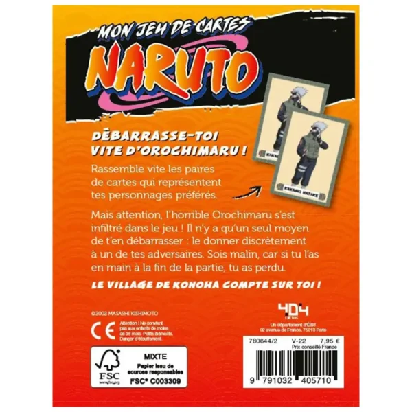 Naruto - mon jeu de cartes - classique revisité - dos de la boite