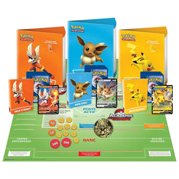 Pokémon - Académie de combat - réflexion et stratégie - contenu de la boite