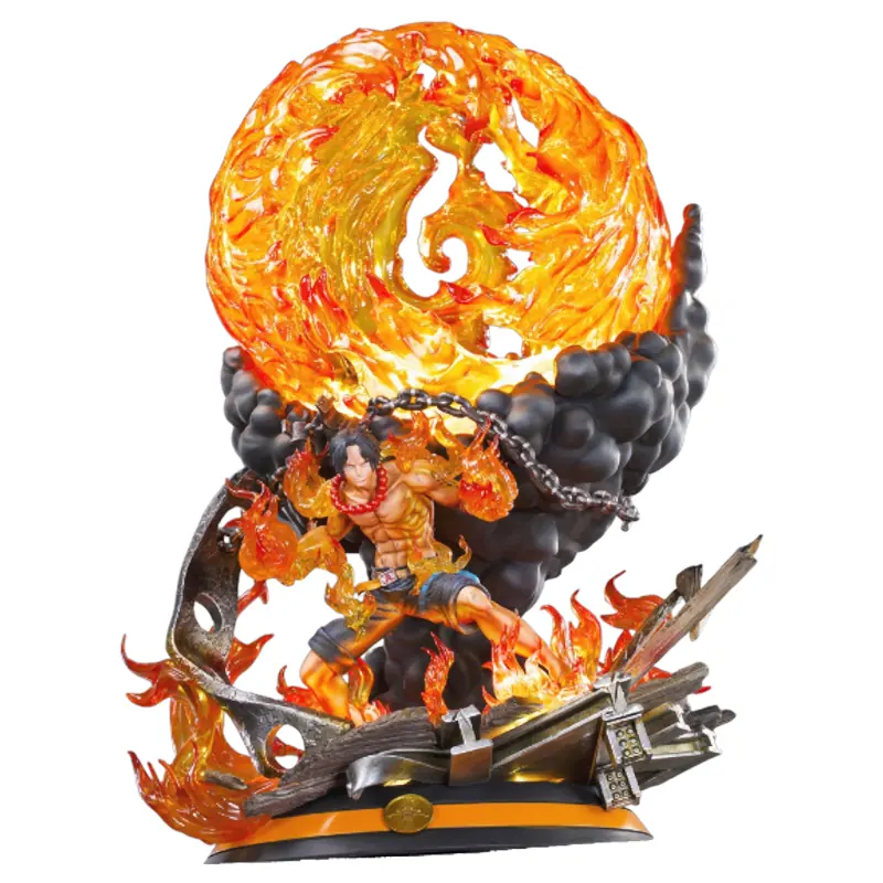 Figurine en résine de Portgas D. Ace, connu sous le nom de Ace aux poings Ardents - sous licence officielle
