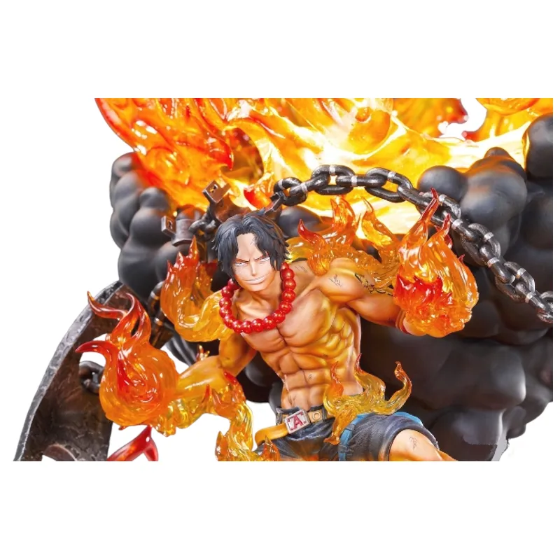 Figurine en résine de Portgas D. Ace, connu sous le nom de Ace aux poings Ardents - sous licence officielle