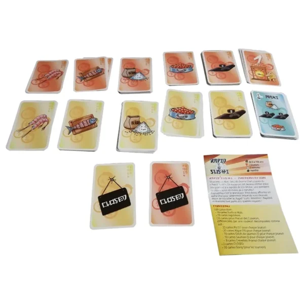 Rapid sushi - observation et rapidité - cartes