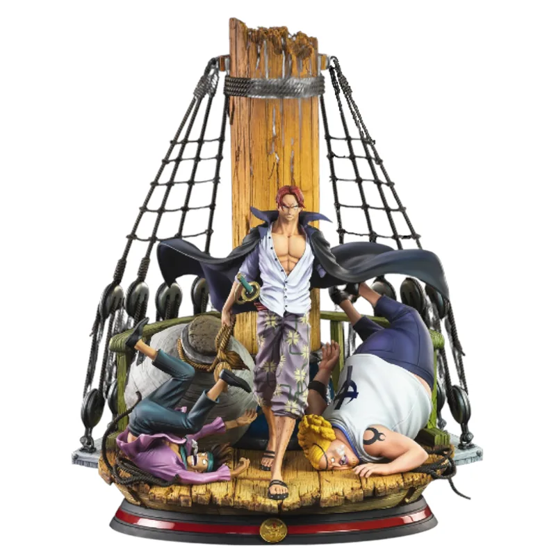 Figurine en résine de Shanks en route pou voir Barbe Blanche - sous licence officielle